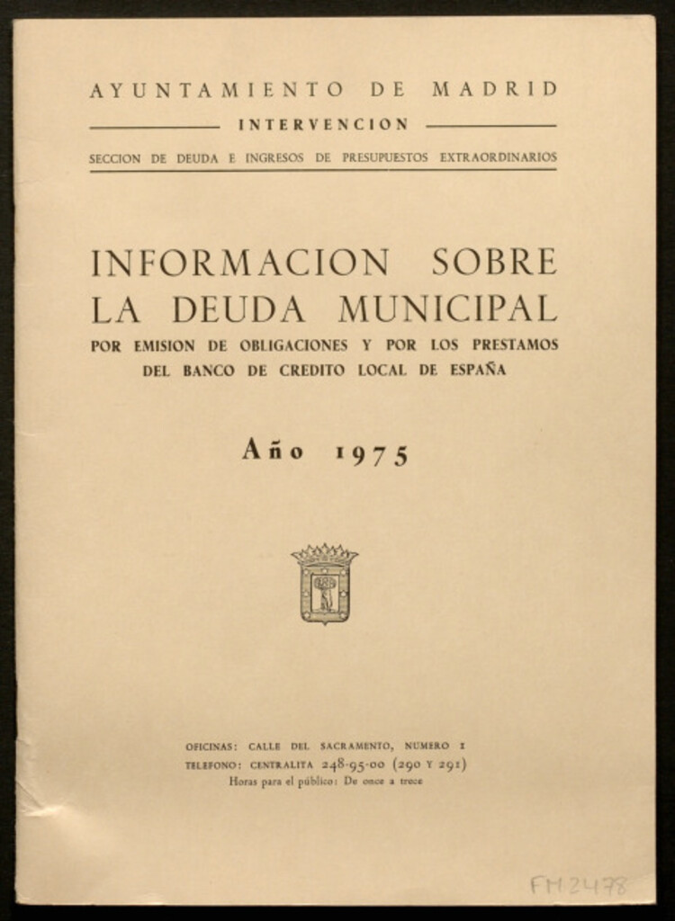 Miniatura de Información sobre la deuda municipal... : año 1975