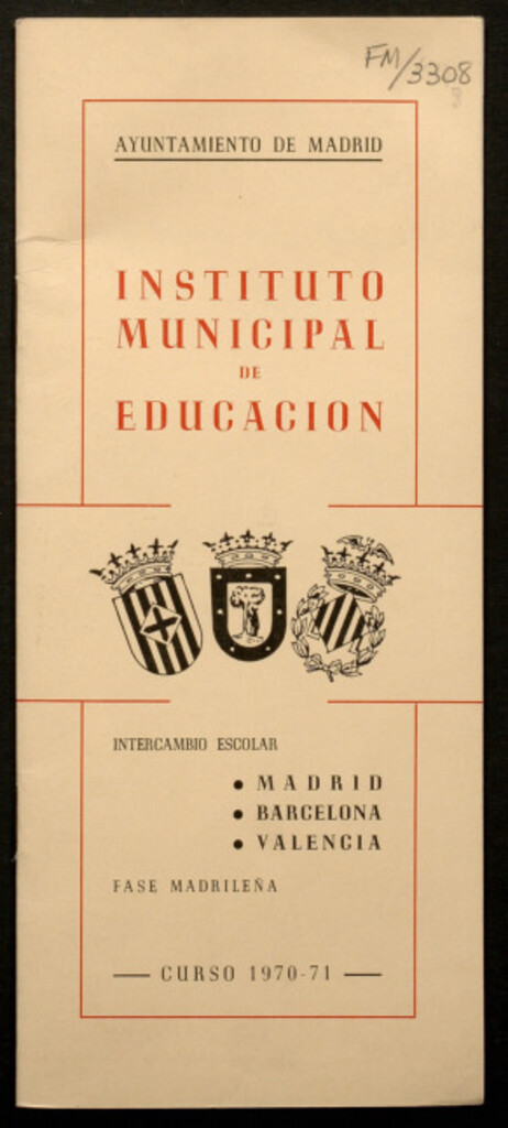 Miniatura de [XVI Intercambio Escolar Madrid-Barcelona y II Madrid-Valencia] fase madrileña, curso 1970-71 Instituto Municipal de Educación