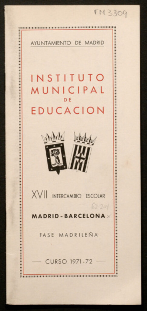 Miniatura de XVII Intercambio Escolar Madrid-Barcelona fase madrileña, curso 1971-72 Instituto Municipal de Educación
