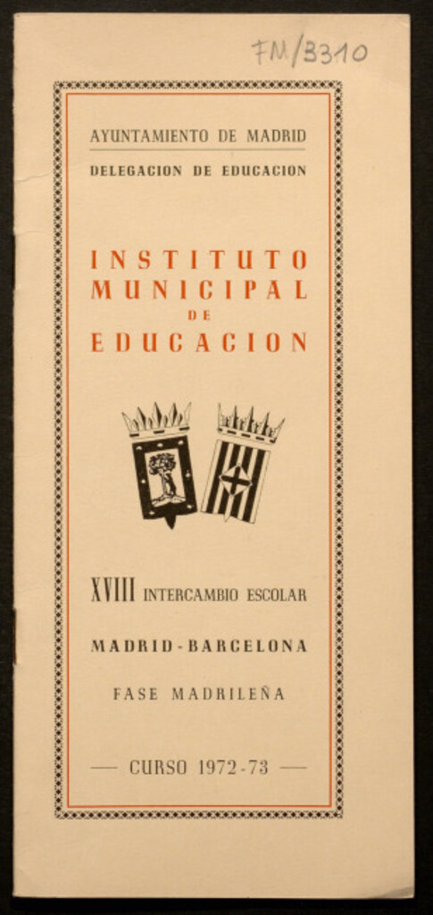 Miniatura de XVIII Intercambio Escolar Madrid-Barcelona fase madrileña, curso 1972-73 Instituto Municipal de Educación