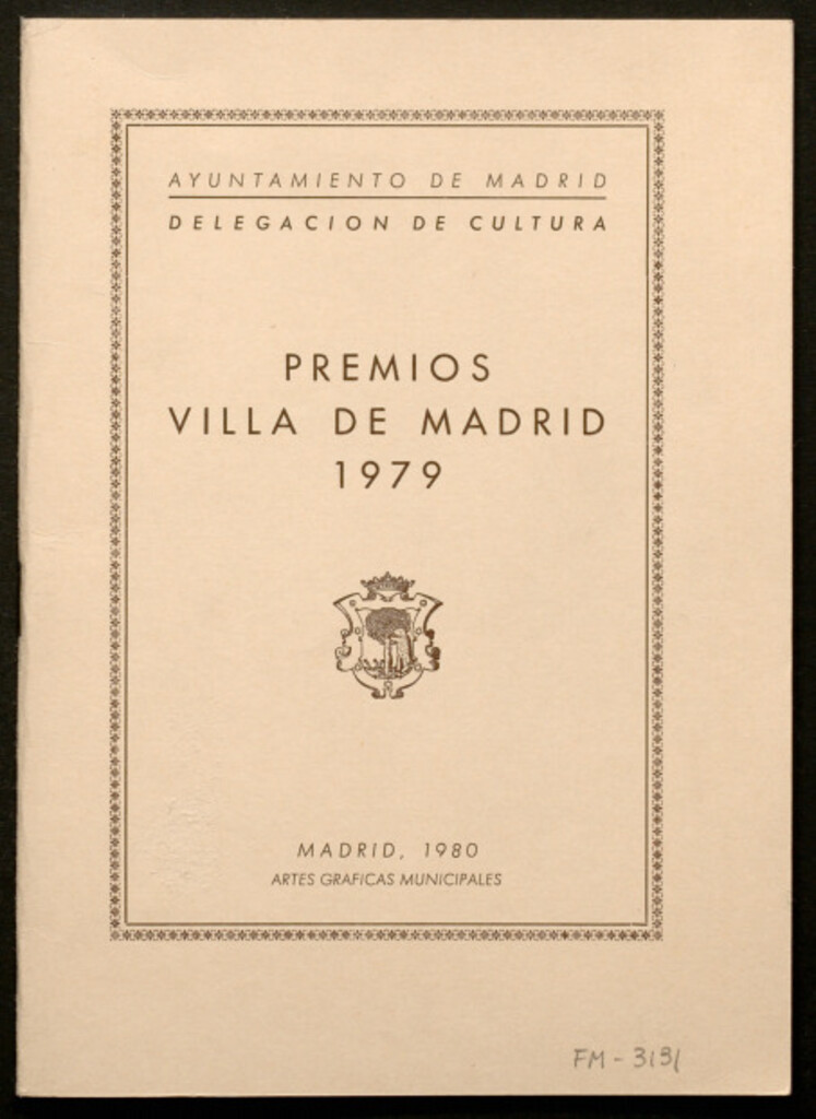 Miniatura de Premios villa de Madrid 1979 : [bases]
