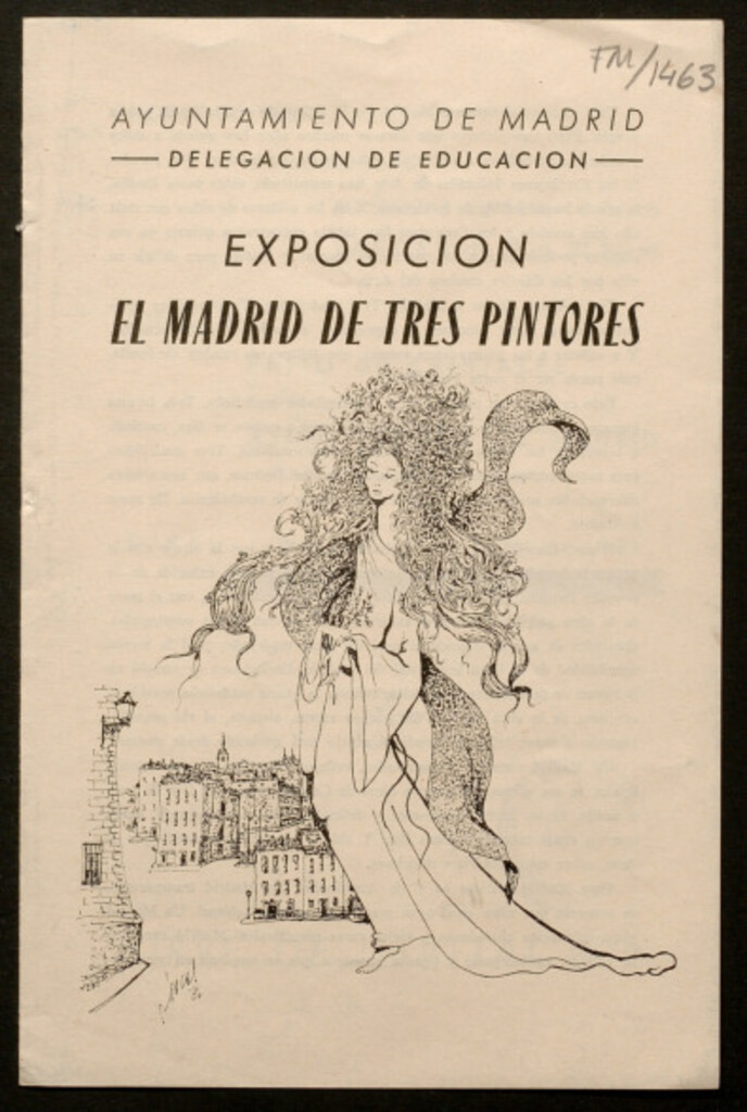 Miniatura de Exposición El Madrid de tres pintores [Miguel Carrión Menéndez, Azpilicueta, Luis Lucas Ojeda, patio de cristales del Ayuntamiento del 2 al 10 de abril de 1981 : invitación]