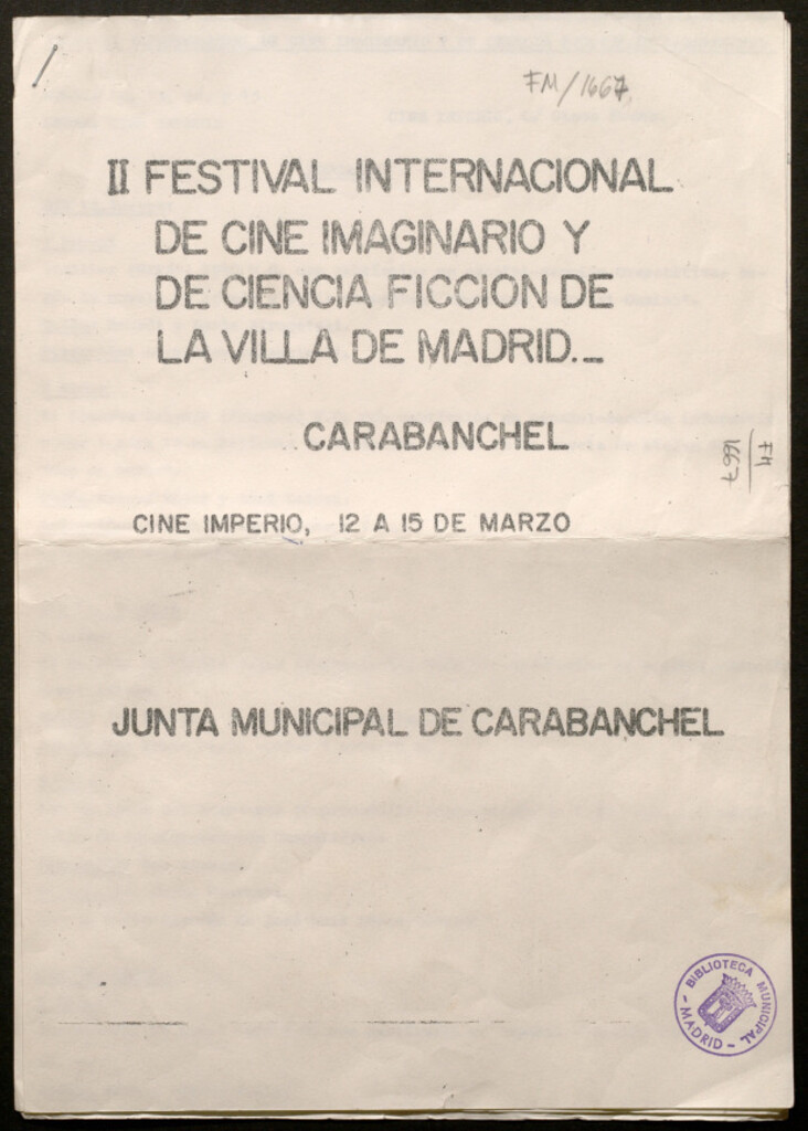 Miniatura de II Festival Internacional de Cine Imaginario y de Ciencia Ficción de la villa de Madrid