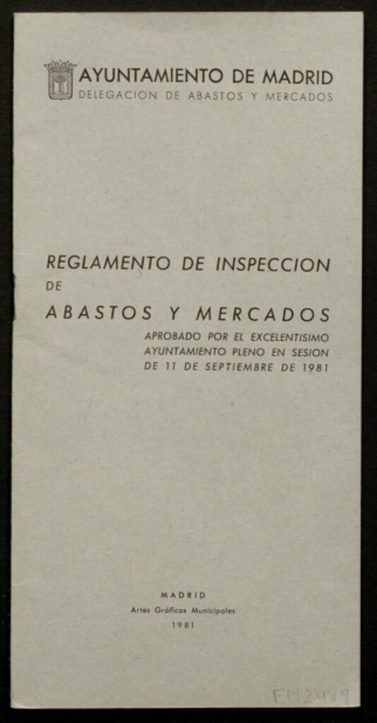 Miniatura de Reglamento de inspección de abastos y mercados...