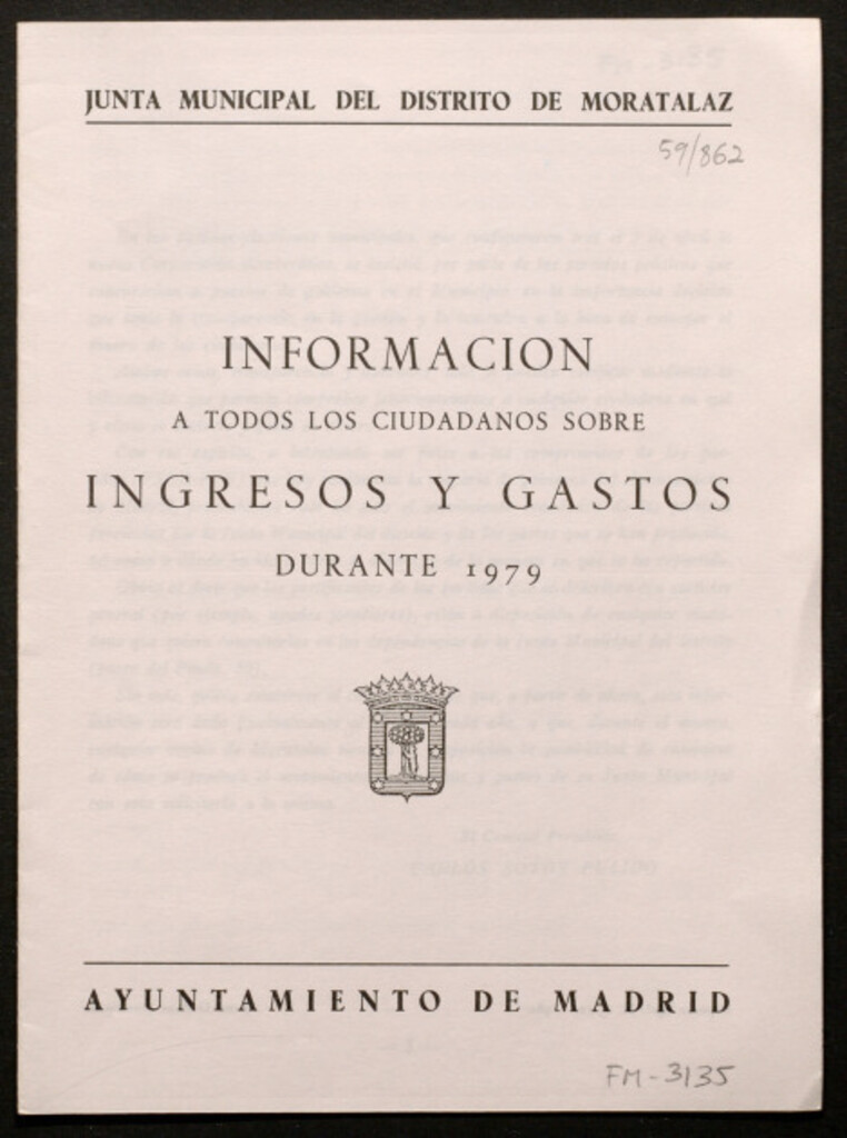 Miniatura de Información a todos los ciudadanos sobre ingresos y gastos durante 1979