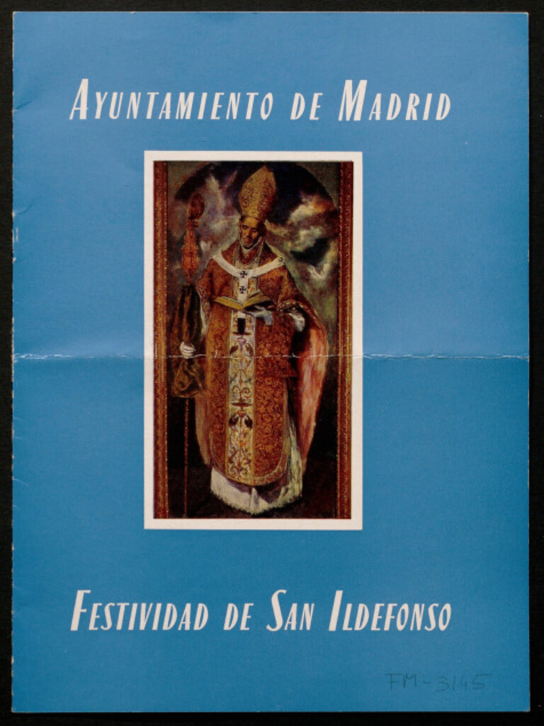 Miniatura de Programa de los actos que se celebraran con motivo de la festividad de su santo patrono San Ildefonso : día 23 de enero 1981
