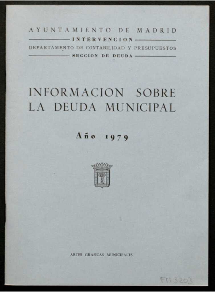 Miniatura de Información sobre la deuda municipal : año 1979