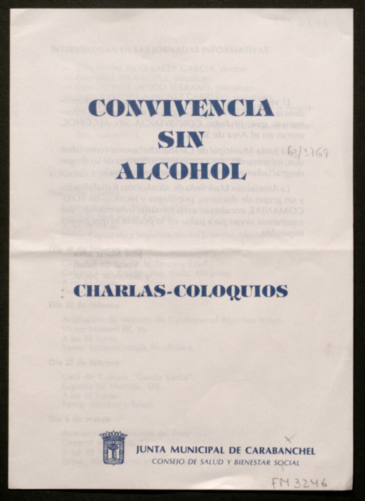 Miniatura de Convivencia sin alcohol : charlas-coloquios