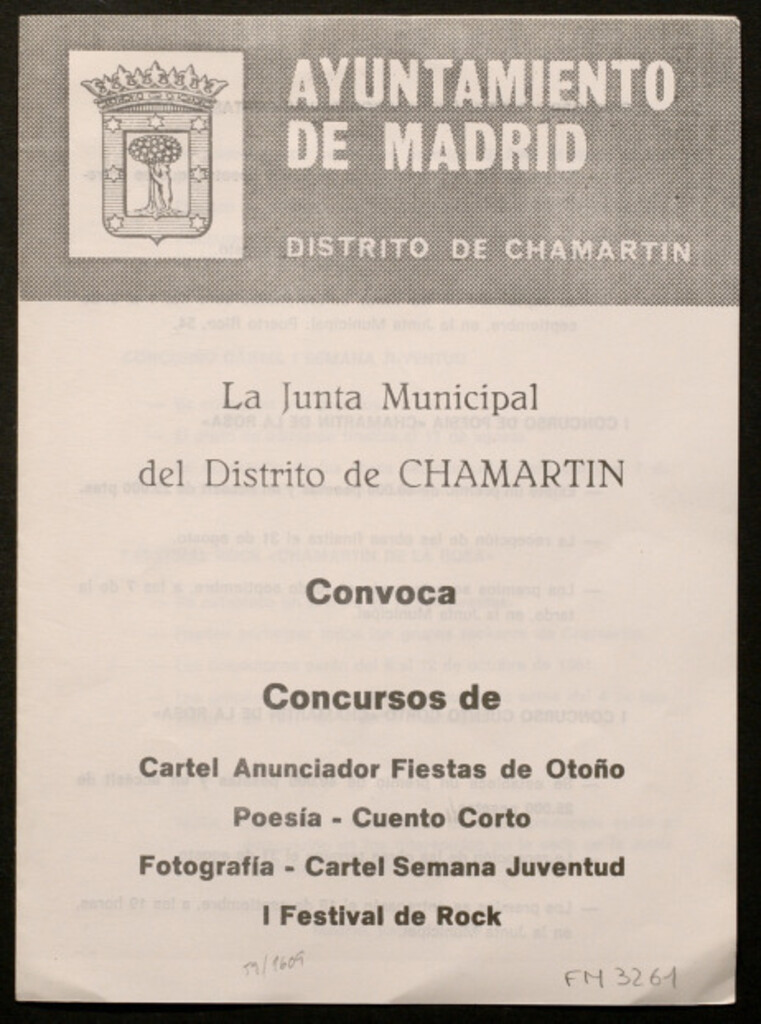 Miniatura de Convocatoria de concursos de: cartel anunciador fiestas de otoño, poesía, cuento corto, fotografía, cartel semana juventud y I festival rock