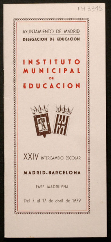 Miniatura de XXIV Intercambio escolar Madrid-Barcelona fase madrileña, del 7 al 17 de abril de 1979 Instituto Municipal de Educación