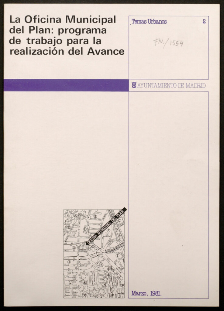 Miniatura de La Oficina Municipal del Plan : programa de trabajo para la realización del Avance