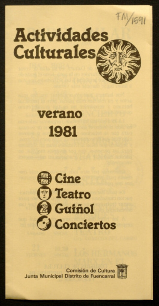 Miniatura de Actividades culturales verano 1981.. [Programa]