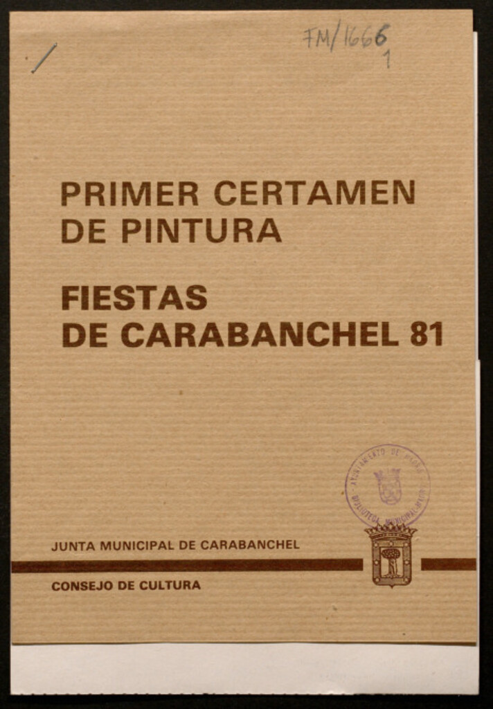 Miniatura de Primer certamen de pintura. Fiestas de Carabanchel 81 : [Bases]
