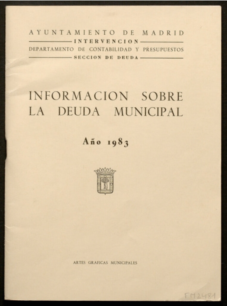 Miniatura de nformación sobre la deuda municipal : año 1983
