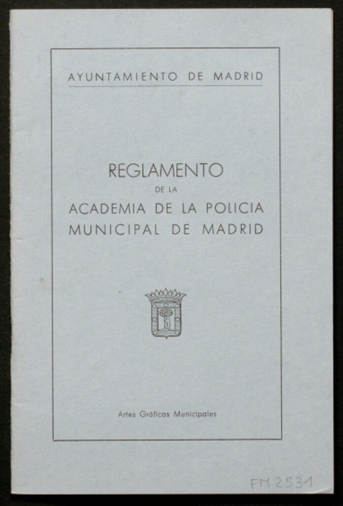 Miniatura de Reglamento de la Academia de la Policía Municipal de Madrid