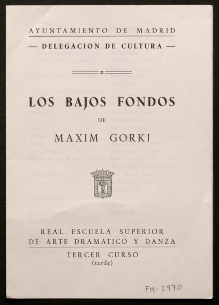 Miniatura de Los bajos fondos de Maxim Gorki