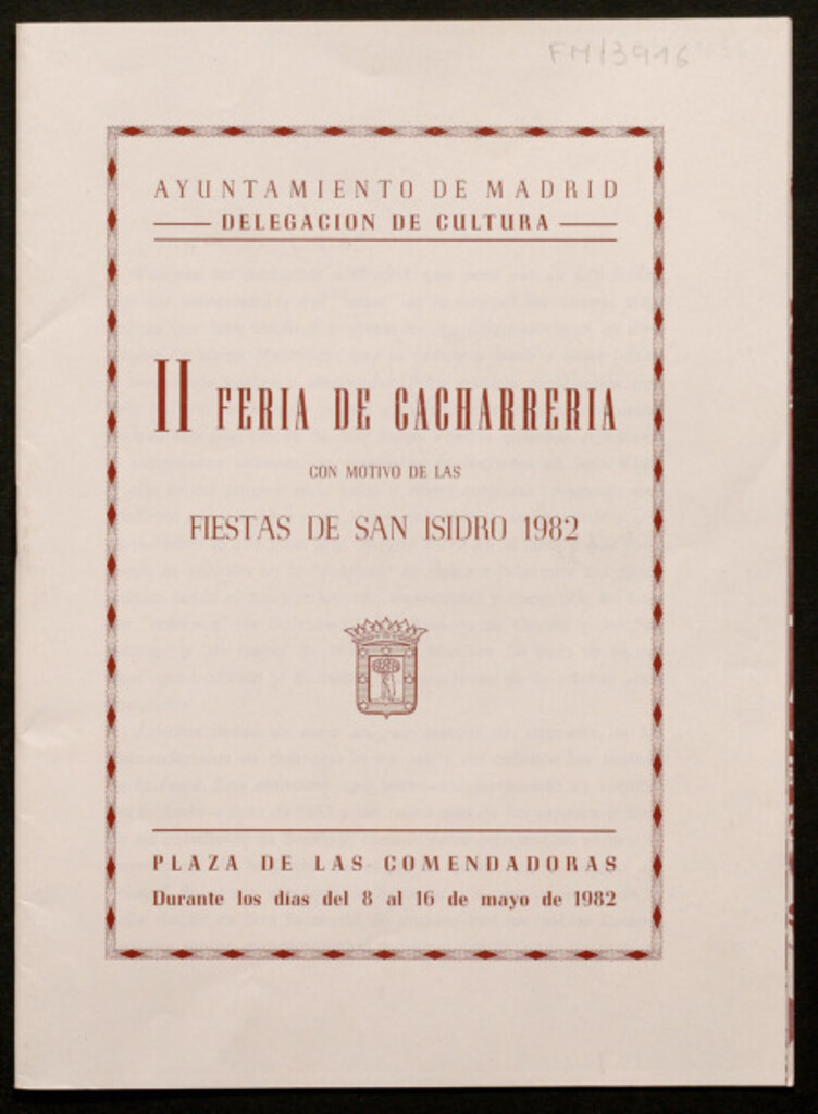 Miniatura de II Feria de Cacharreria con motivo de las fiestas de San Isidro 1982 : plaza de las comendadoras, los días del 8 al 16 de mayo de 1982