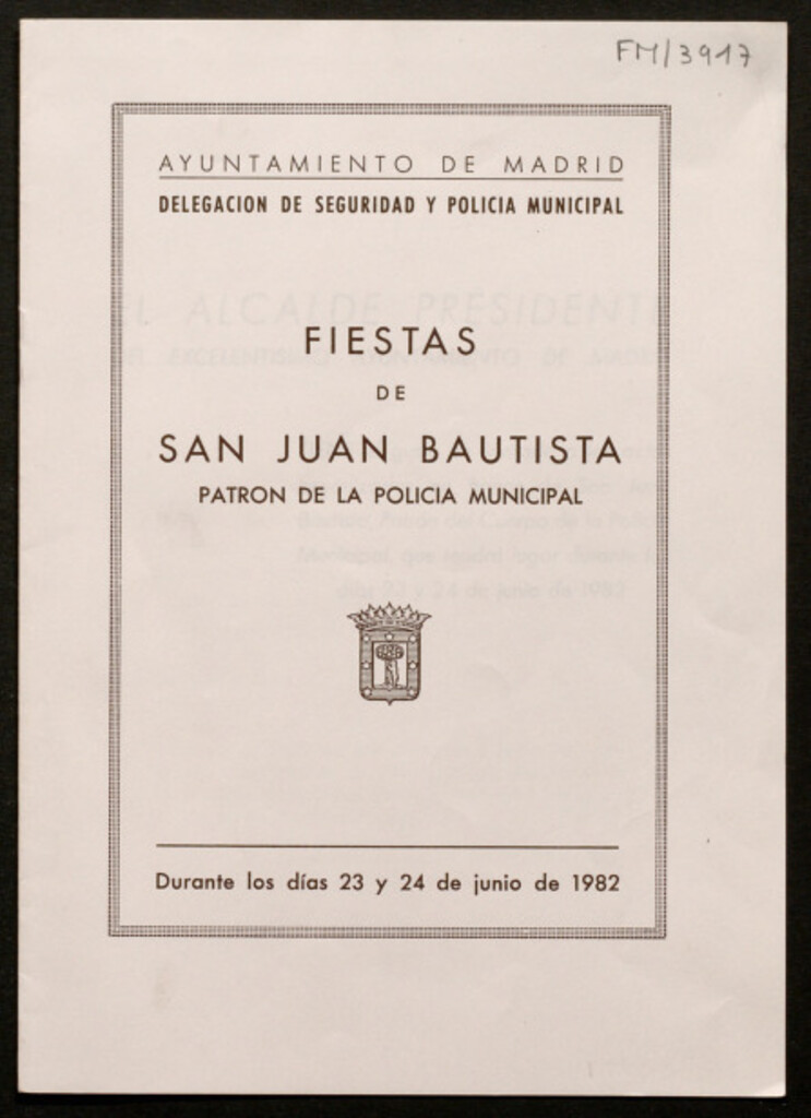 Miniatura de Fiestas de San Juan Bautista patrón de la policía municipal, durante los días 23 y 24 de junio de 1982
