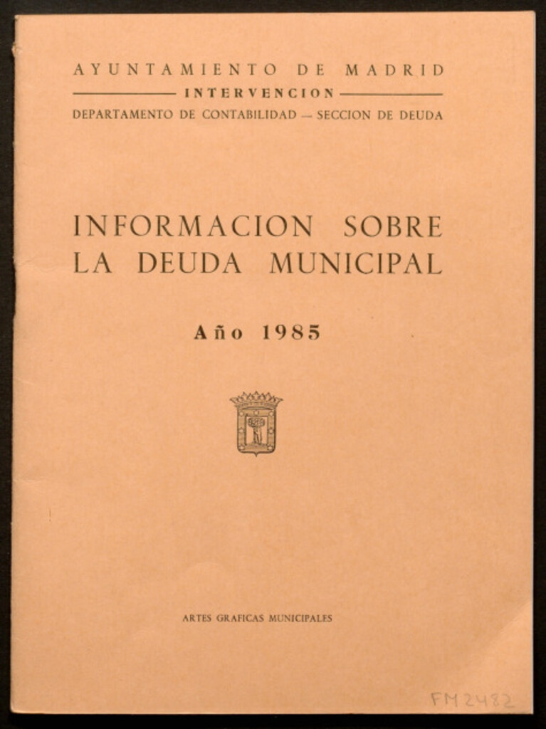 Miniatura de Información sobre la deuda municipal : año 1985