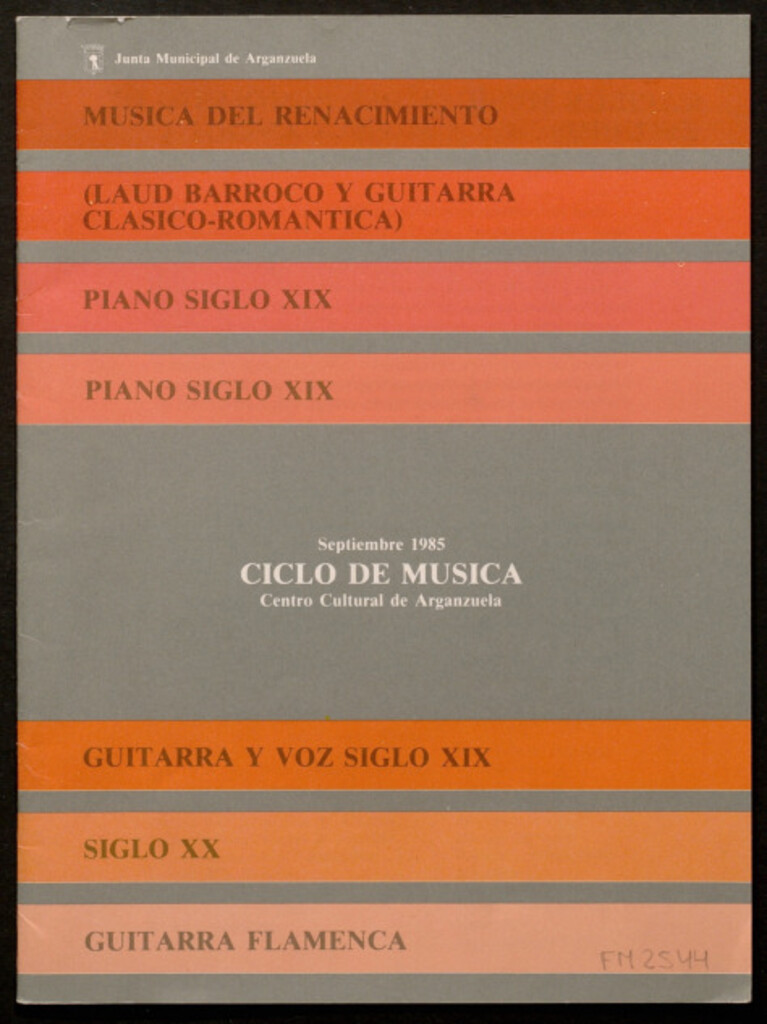 Miniatura de Ciclo de música : Centro Cultural de Arganzuela: septiempre 1985