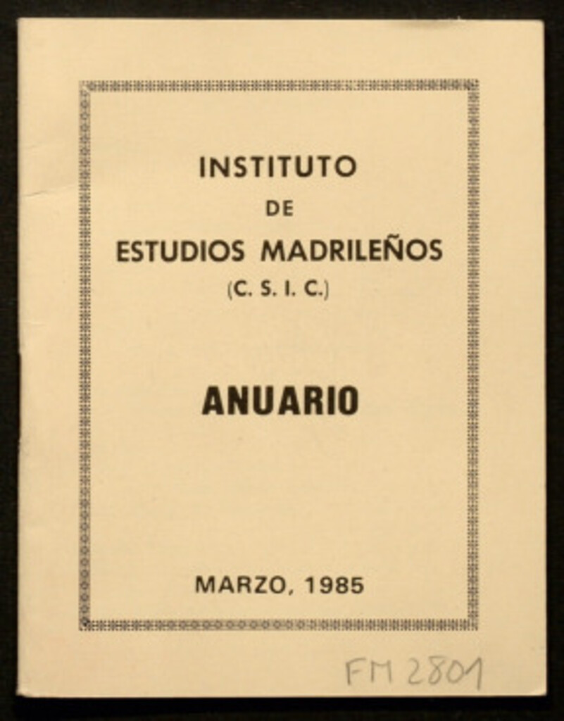 Miniatura de Anuario Instituto de estudios madrileños (C.S.I.C.)