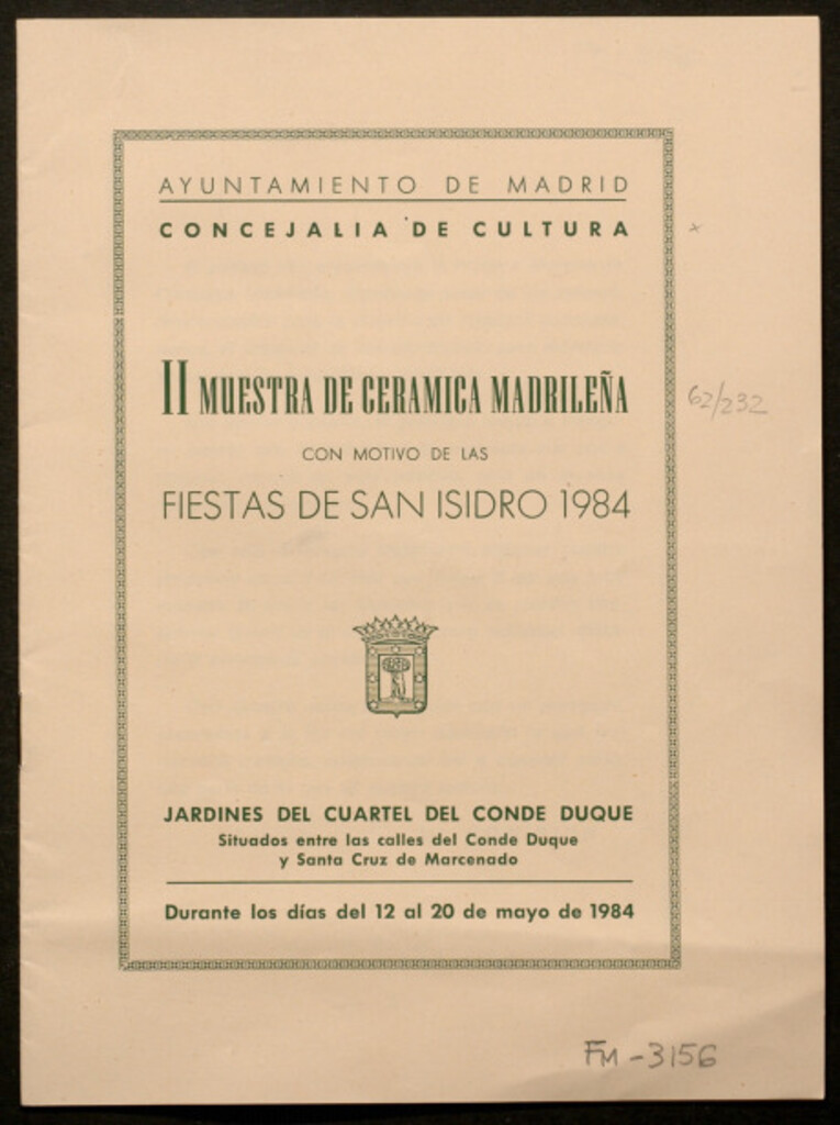 Miniatura de II Muestra de cerámica madrileña con motivo de las fiestas de San Isidro 1984