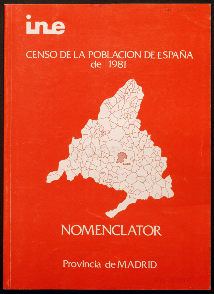 Miniatura de Censo de la población de España de 1981 : nomenclator provincia de Madrid