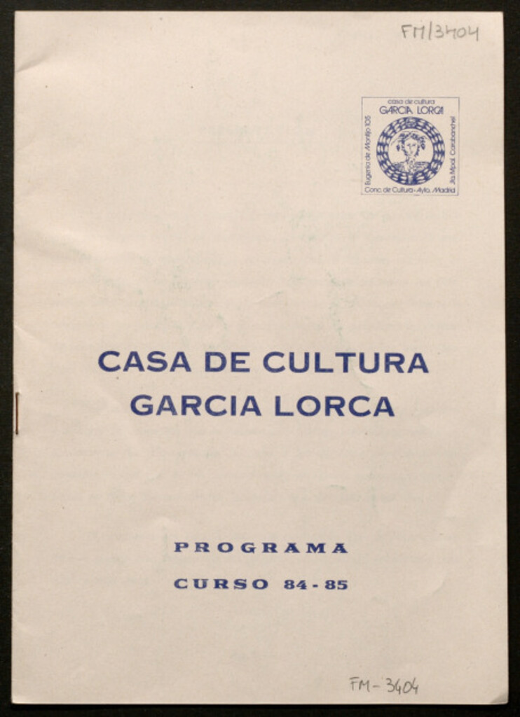 Miniatura de Casa de cultura García Lorca : programa curso 84-85