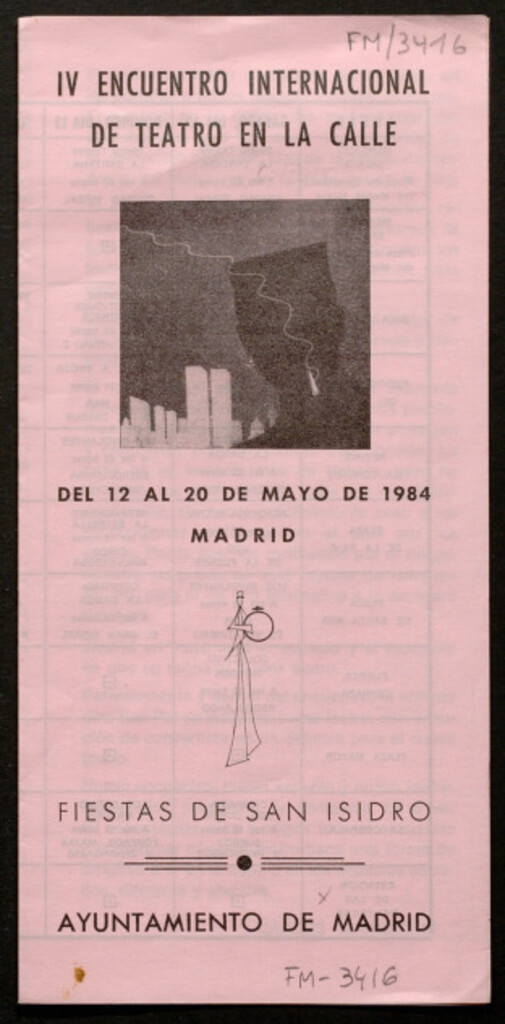Miniatura de IV Encuentro internacional de teatro en la calle del 12 al 20 de mayo de 1984 : Madrid : fiestas de San Isidro