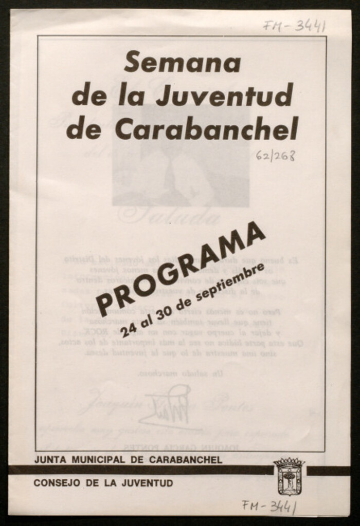 Miniatura de Semana de la juventud de Carabanchel : programa : 24 al 30 de septiembre