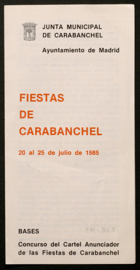 Miniatura de Bases del Concurso del Cartel anunciador de las Fiestas de Carabanchel