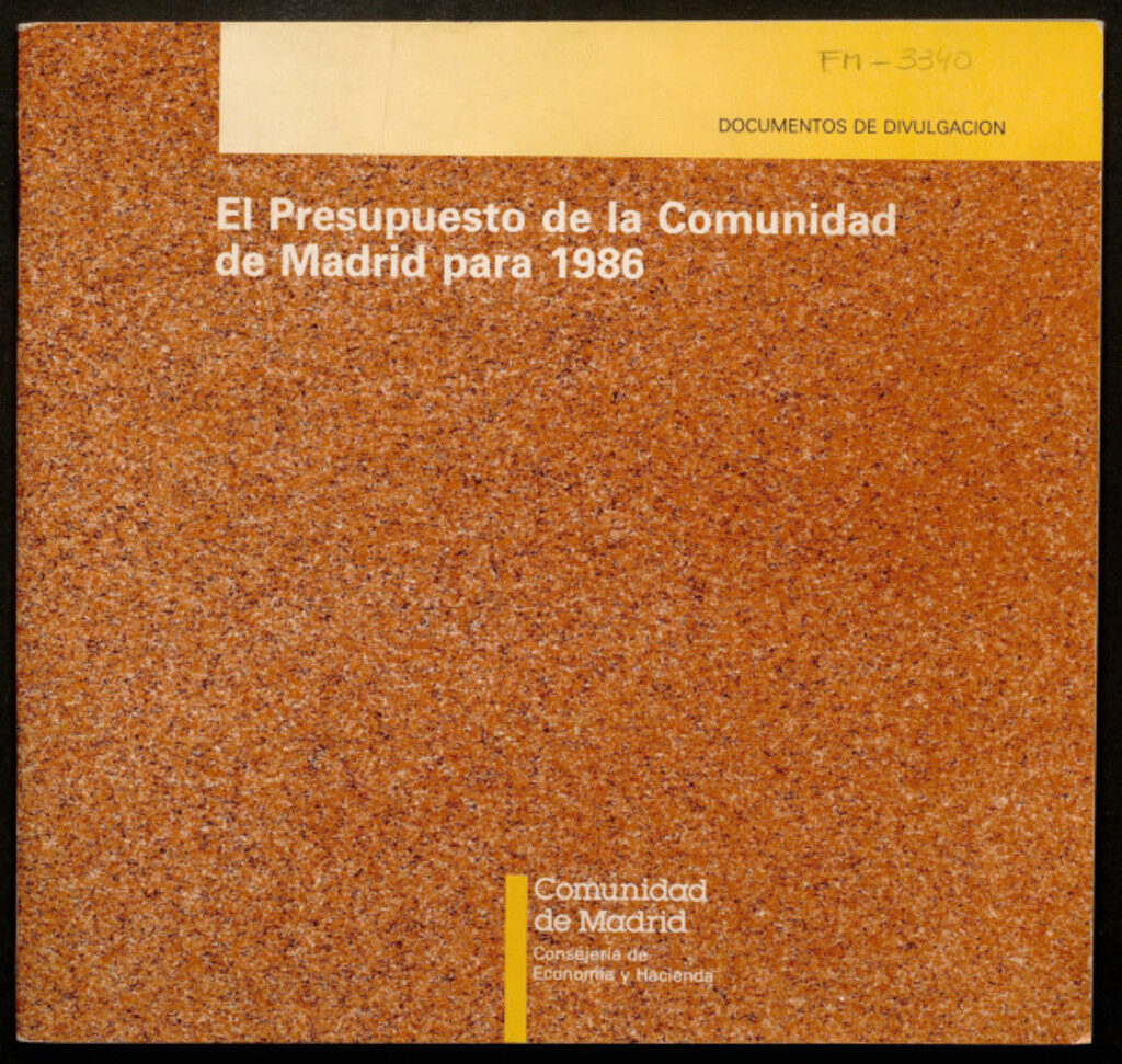 Miniatura de El presupuesto de la Comunidad de Madrid para 1986