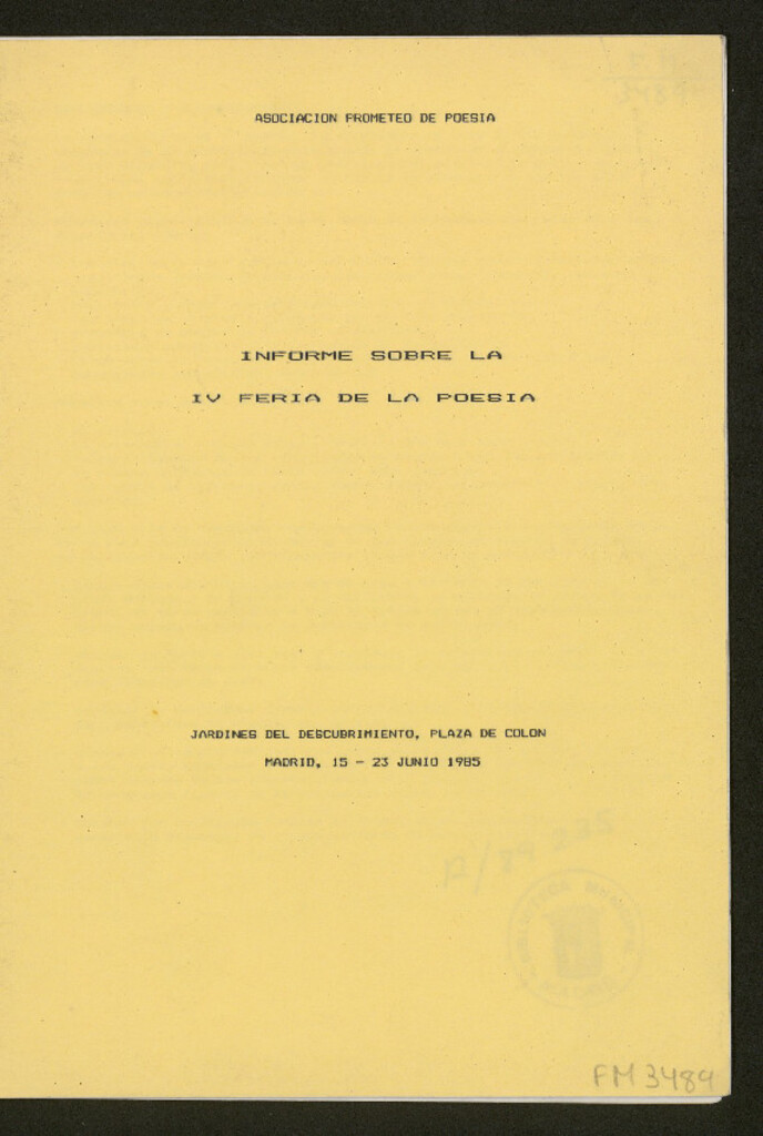 Miniatura de Informe sobre la IV feria de la poesia