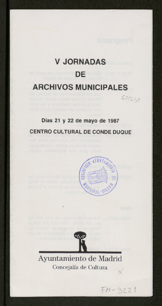 Miniatura de V jornadas de archivos municipales