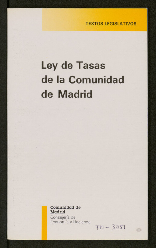 Miniatura de Ley de tasas de la Comunidad de Madrid