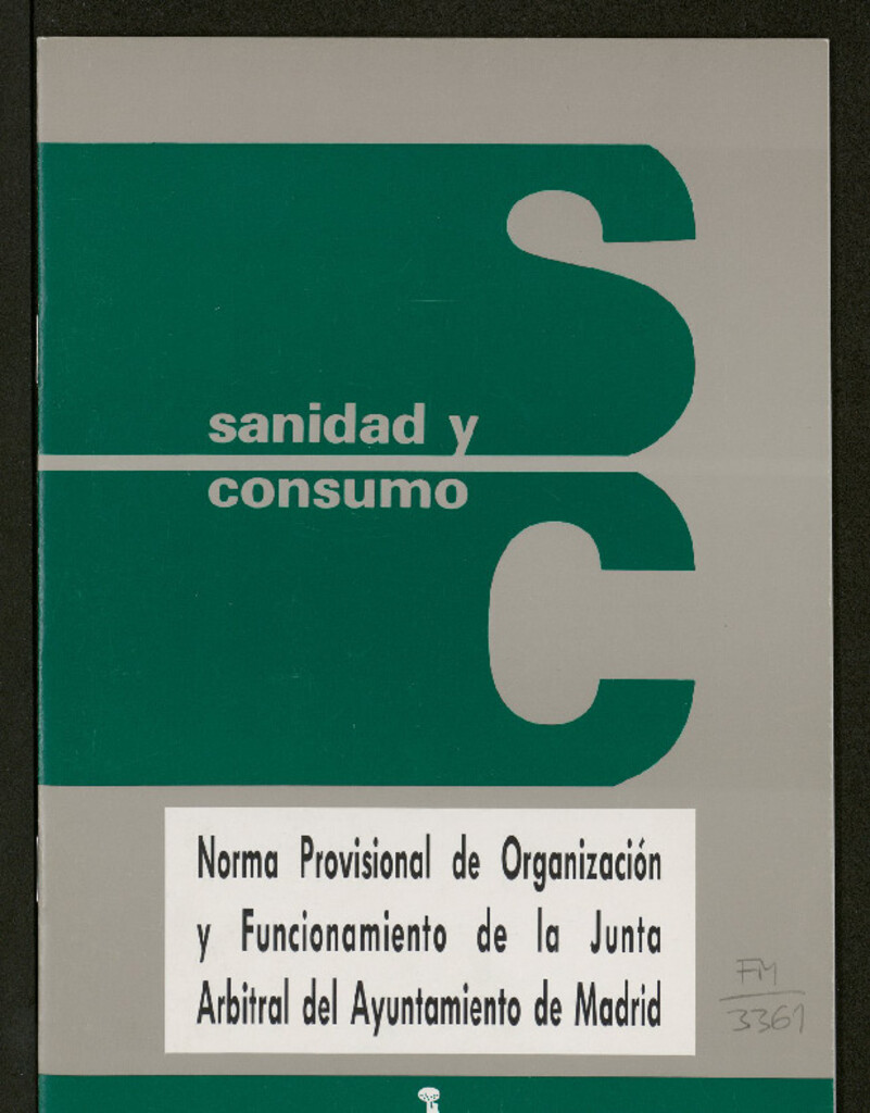 Miniatura de Norma provisional de organización y funcionamiento de la junta arbitral del ayuntamiento de Madrid