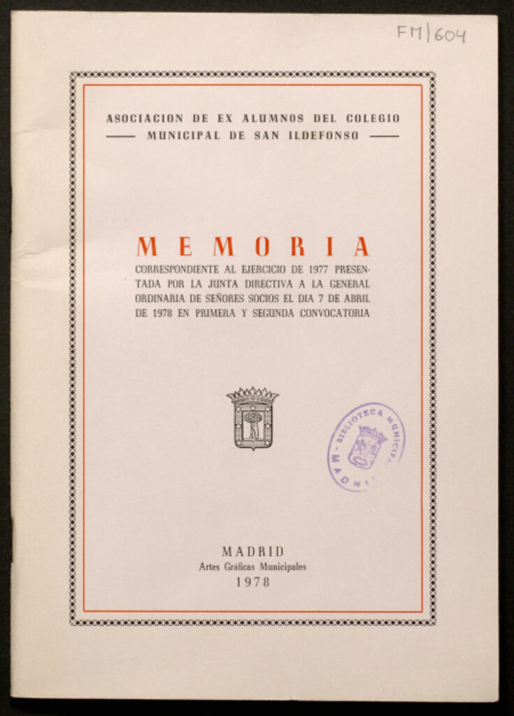 Miniatura de Memoria correspondiente al ejercicio de 1977...