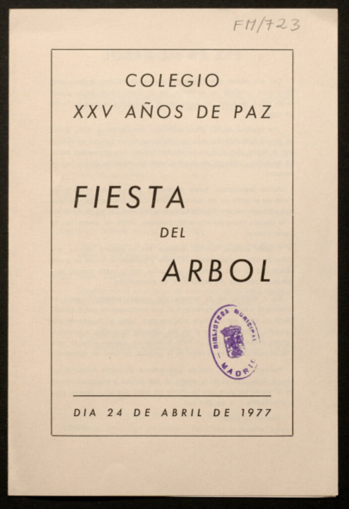 Miniatura de Fiesta del árbol. Dia 24 de abril de 1977: [Programa]