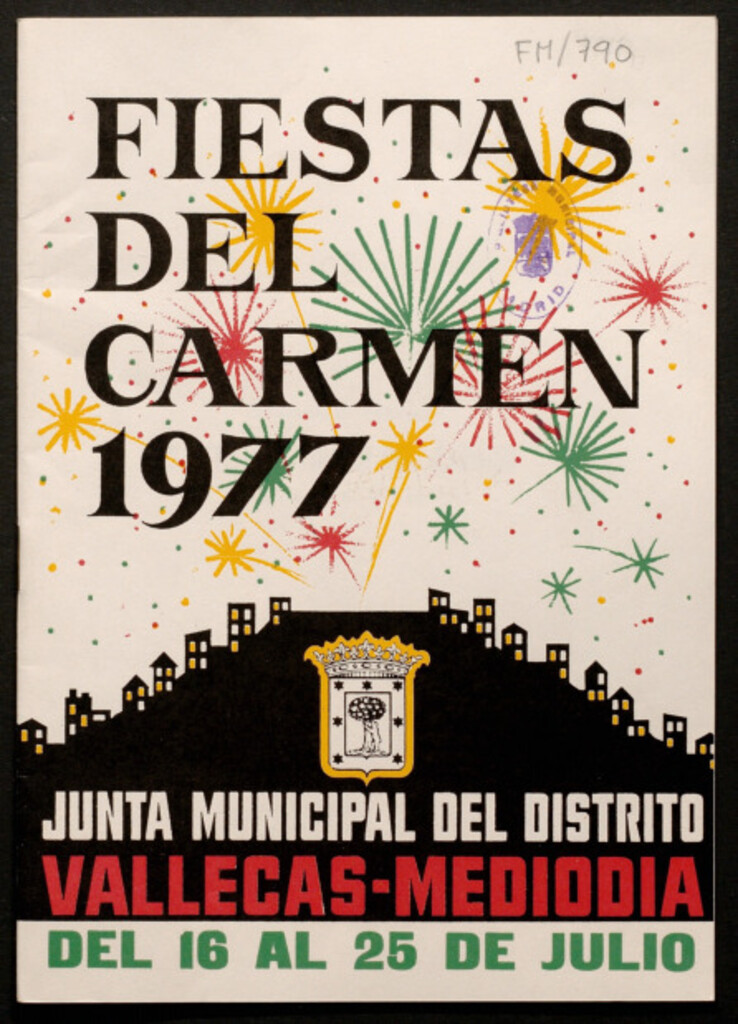 Miniatura de Fiestas organizadas en honor de la Santísima Virgen del Carmen, patrona del distrito durante los días del 16 al 25 de julio de 1977 : programa oficial