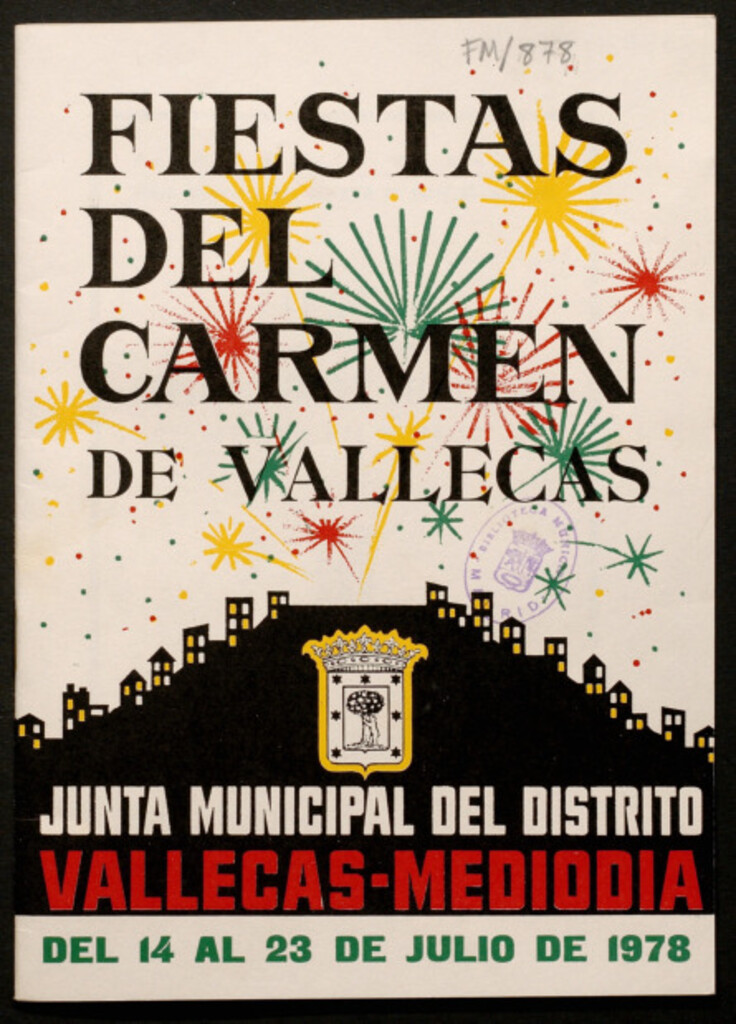 Miniatura de Fiestas organizadas en honor de Nuestra Señora del Carmen, patrona del distrito durante los días del 8 al 23 de julio de 1978 : programa oficial
