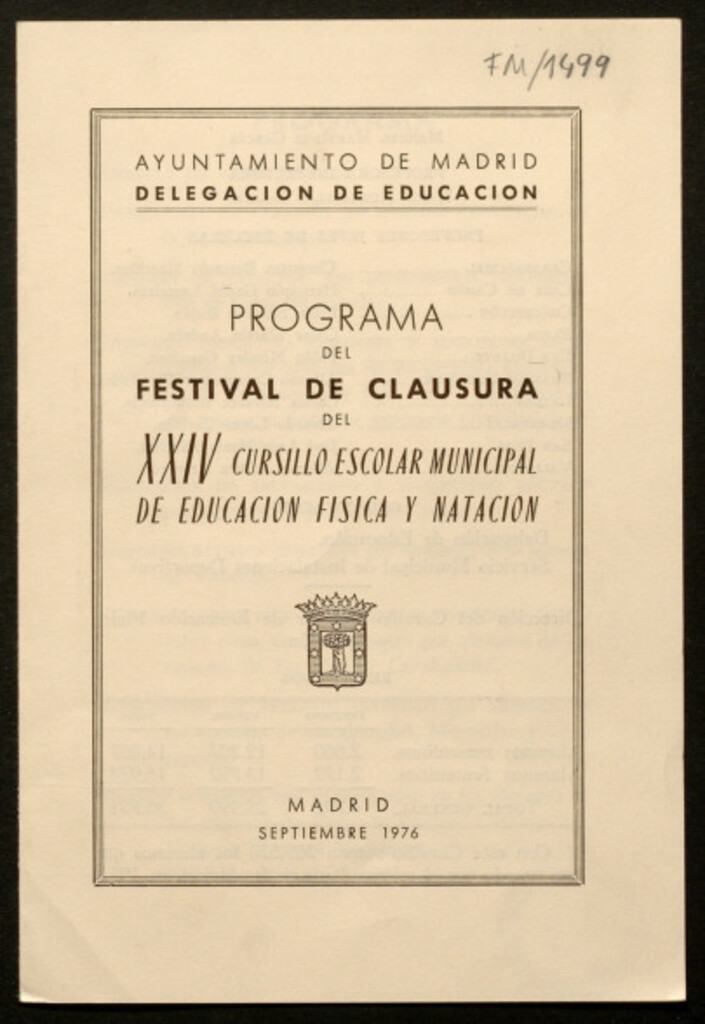 Miniatura de Programa del festival de clausura del XXIV cursillo escolar municipal de educación física y natación