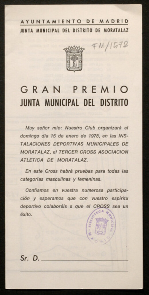 Miniatura de Gran premio Junta Municipal del distrito... tercer cross : [itinerario del circuito]