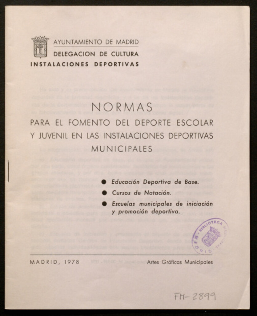 Miniatura de Normas para el fomento del deporte escolar y juvenil en las instalaciones deportivas municipales