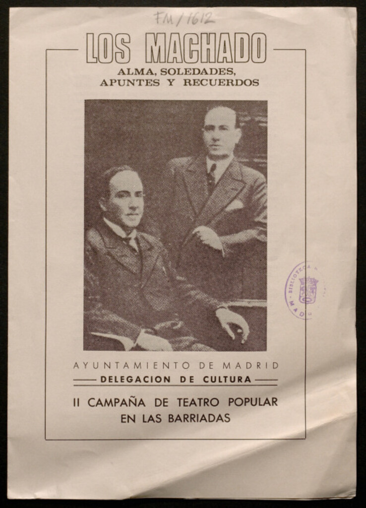 Miniatura de Los Machado, alma soledades, apuntes y recuerdos : [Programa]