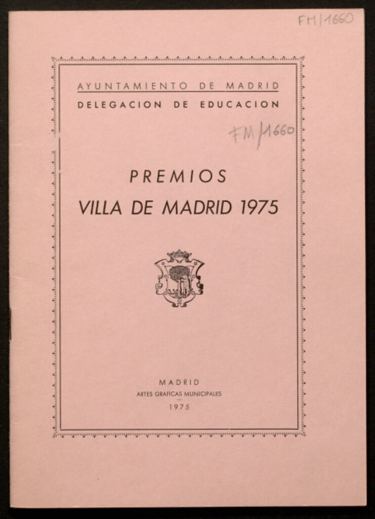 Miniatura de Premios Villa de Madrid 1975 : [bases]