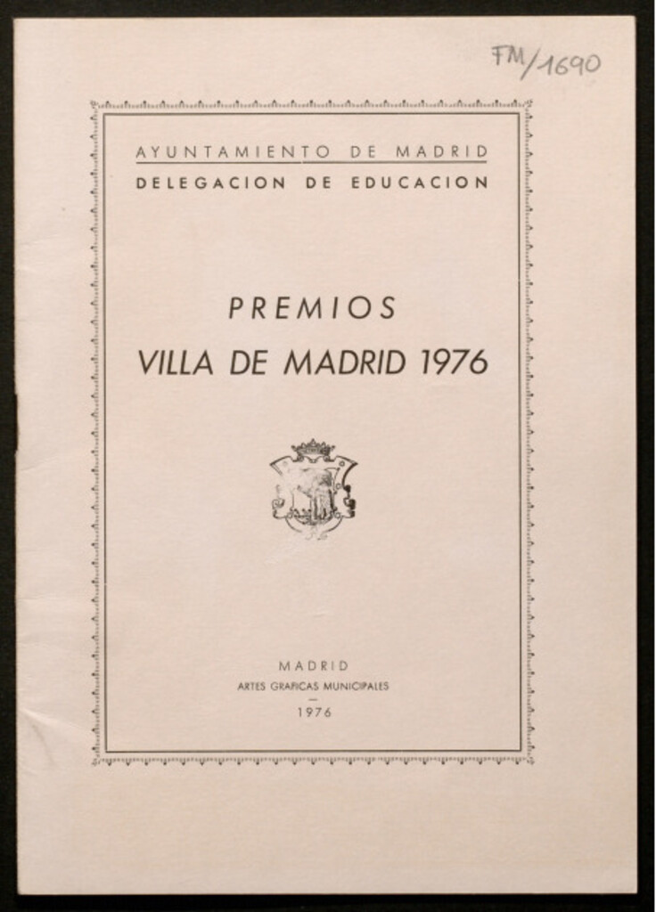 Miniatura de Premios Villa de Madrid 1976 : [bases]