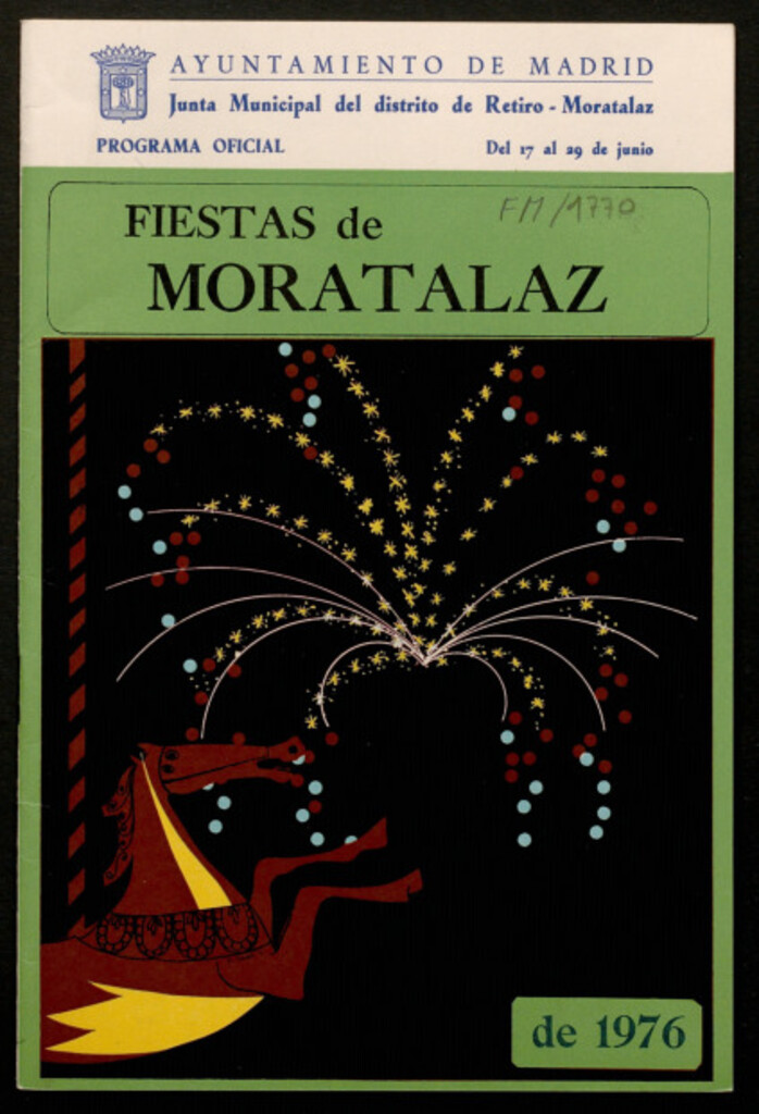 Miniatura de Grandes festejos organizados en honor de la Santísima Virgen de Moratalaz, patrona del barrio del 17 al 29 de junio de 1976 : programa oficial