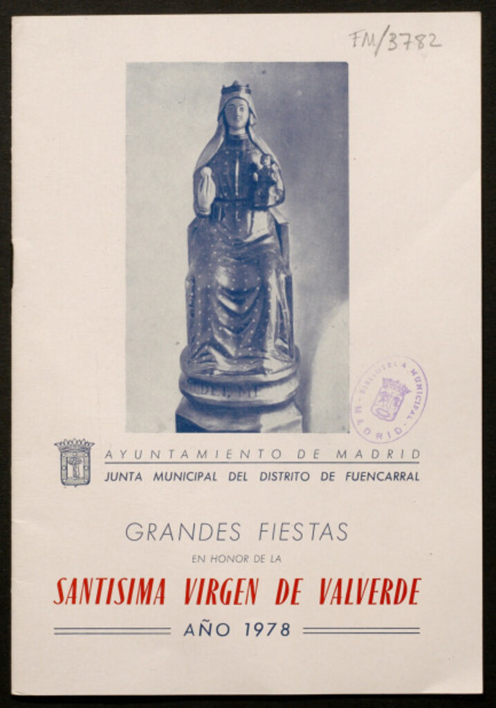 Miniatura de Grandes fiestas en honor de la Santísima Virgen de Valverde, patrona del distrito durante los días del 23 de abril al 3 de mayo de 1978 : programa oficial