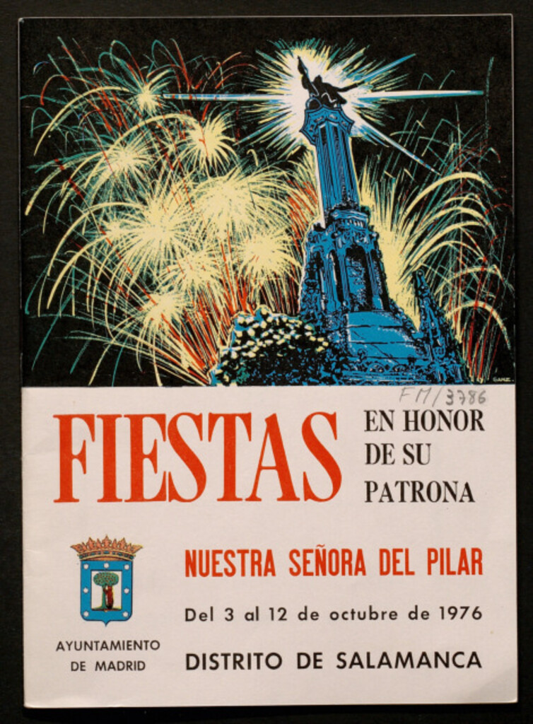 Miniatura de Grandes festejos en honor de su patrona Nuestra Señora del Pilar durante los días del 3 al 12 de octubre de 1976 : programa oficial