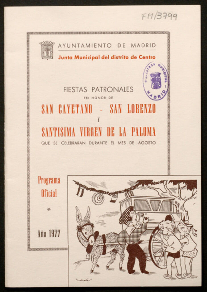Miniatura de Fiestas patronales en honor de San Cayetano, San Lorenzo y Santísima Virgen de la Paloma que se celebraran durante el mes de agosto : programa oficial